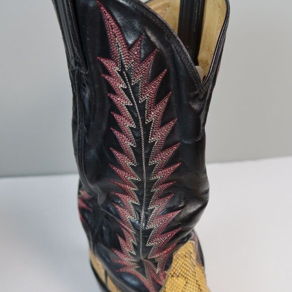 VTG Tony Lama Exotic Python Snakeskin Men\'s Western Cowboy Boots 9225 Size 8EE main image 15